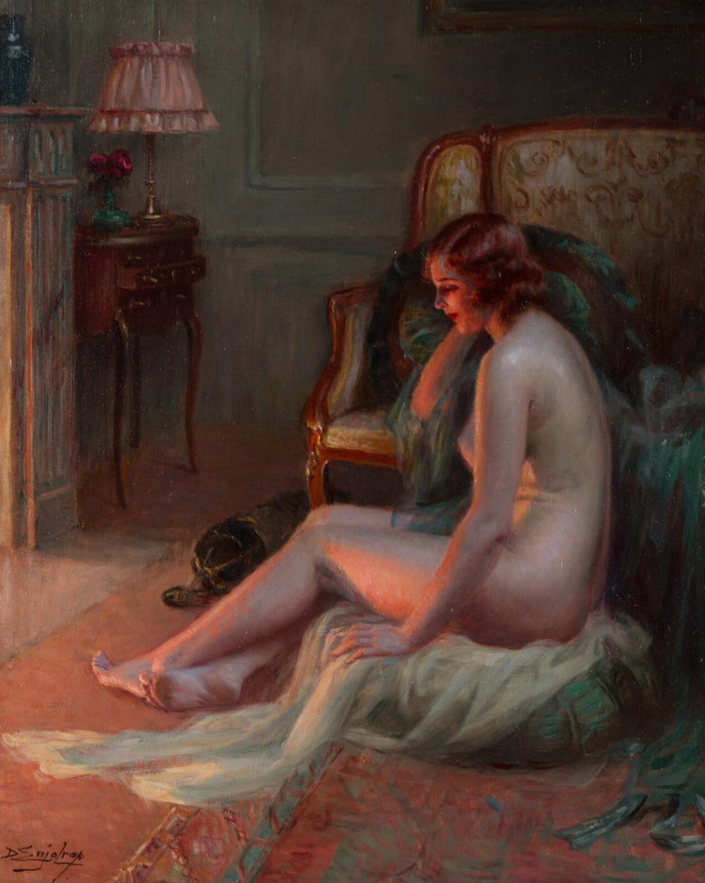 Nudo davanti al camino 1